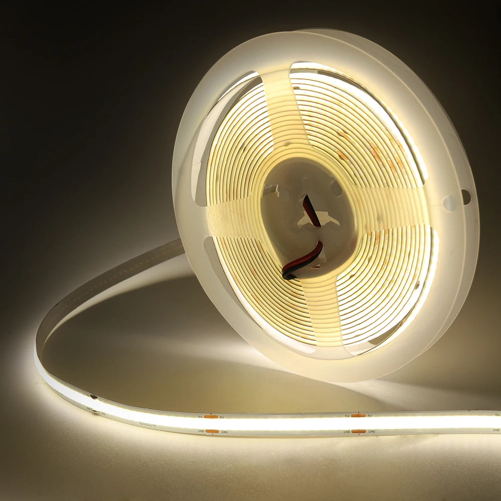 5V USB COB Led Strip Light 320 Leds/M White/Red/Green/Blue/Ice Blue/Pink PCB 3MM 5MM 8MM Flexible Ribbon Night Lamp TV Backlight