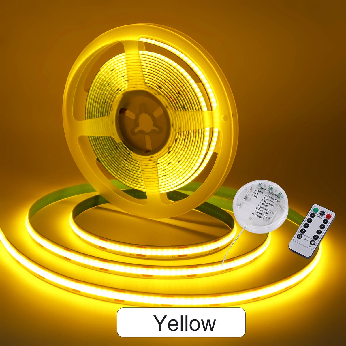3AA Battery Box 5V COB LED Light Strip With Remote Blue White Yellow Warm Red 8MM PCB Flexible Adhesive Tape Room Kitchen Decor