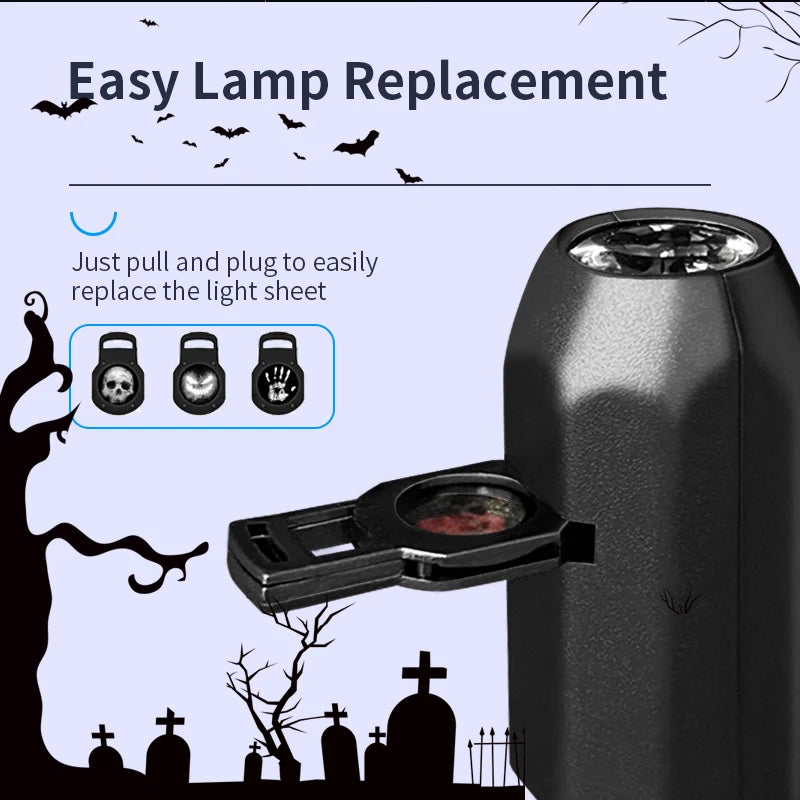 Halloween USB Projector Light Skull NightLight Ghost LED Lam