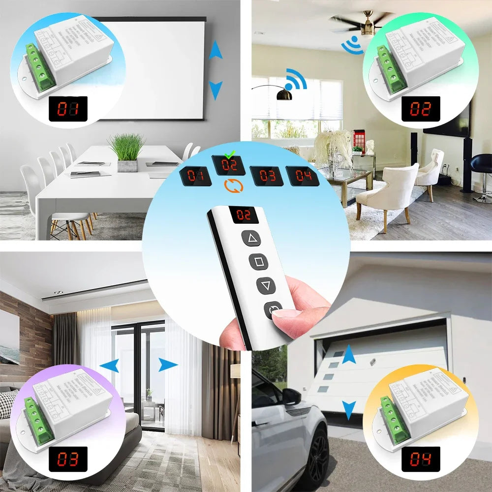 433mhz Wireless Remote Control Switch 220V 2CH Relay Receive