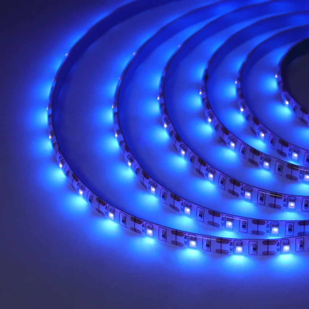 5V USB LED Strip Light with Adhesive Tape 2835 60LEDs Flexible LED Tape Waterproof Rope Light for TV Backlight Cabinet Lamp