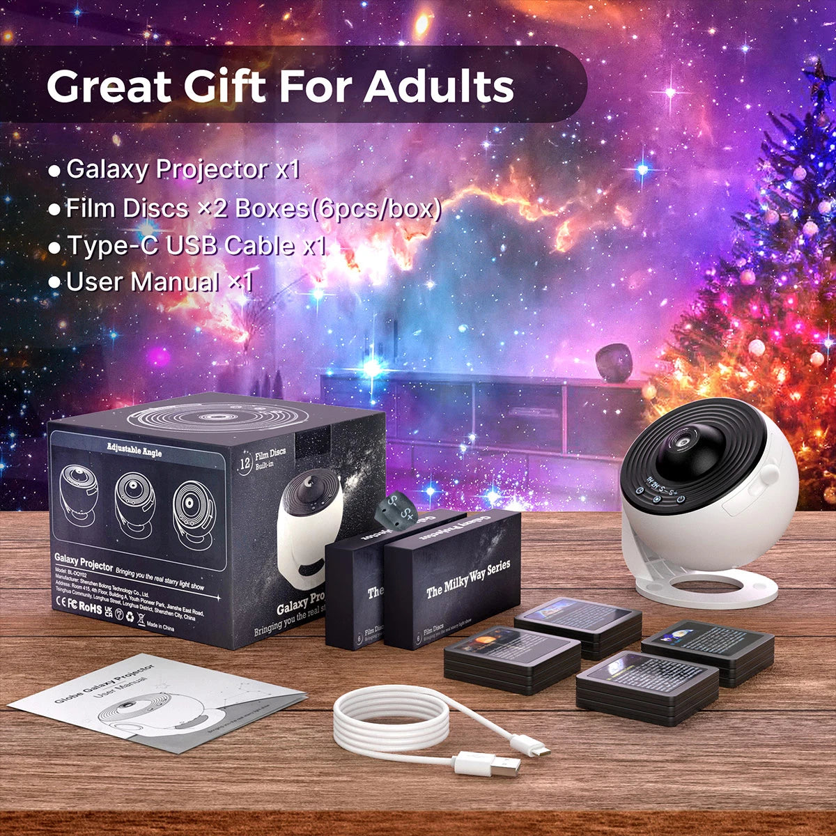 Upgrade 13 in 1 Starry Sky 4K HD Planetarium Galaxy Projector PRO Lamp Timer Nebula Night Light for Bedroom Gift Home Party