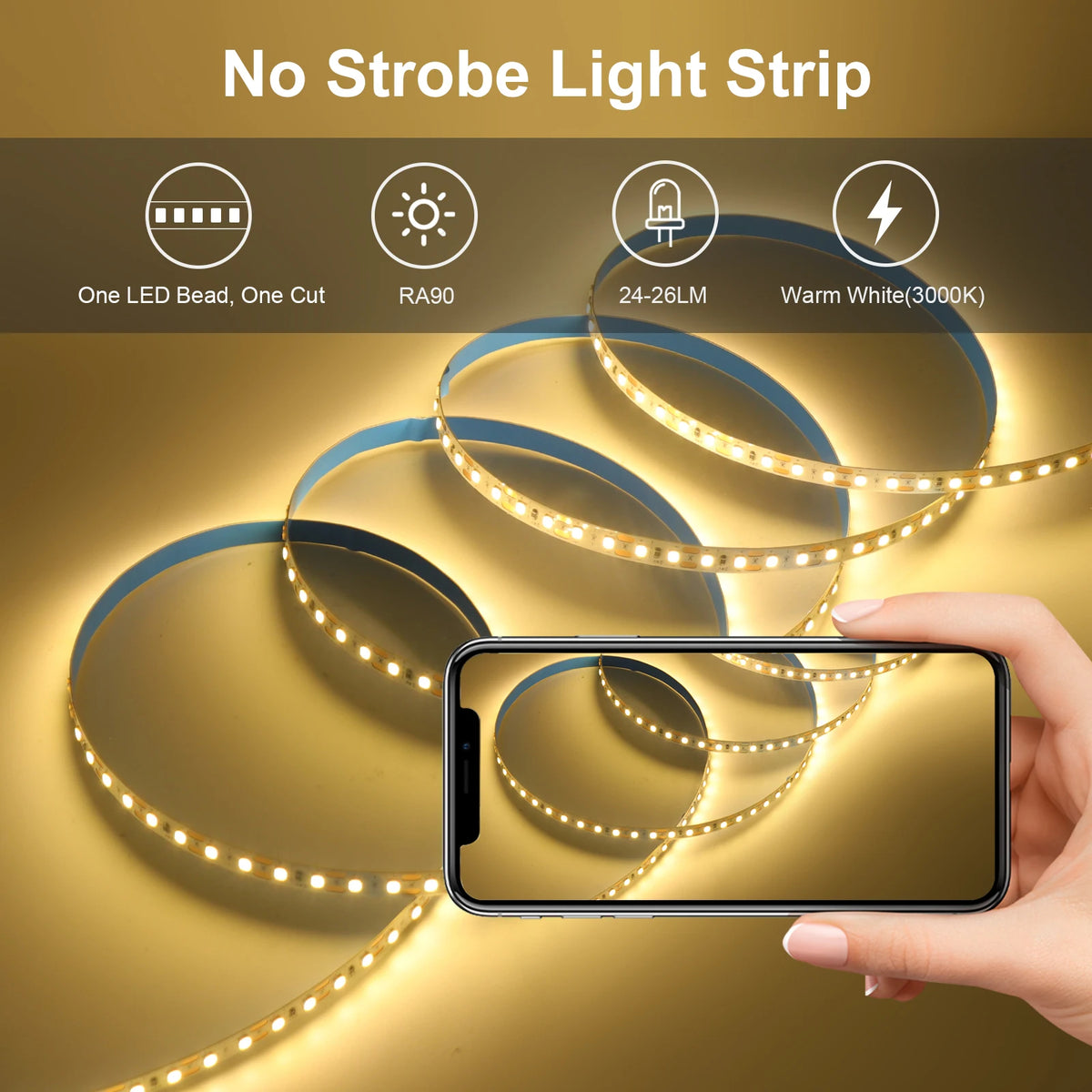 5M 10M LED Strip Light DC12V 24V 2835 One LED Cut Flexible D