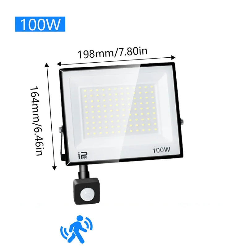 LED Floodlight Motion Sensor AC220V 110V 30W 50W 70W 100W 150W 200W Waterproof Outdoor Projector Exterior Spotlight Outdoor lamp