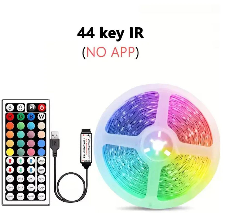 Smart RGB 5050 LED Wall Strip Lights Bluetooth Music Sync APP Remote Flexible Ribbon for TV Backlight Bedroom Home Party Decor