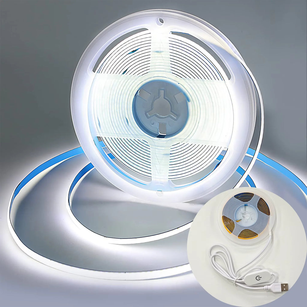 1m-5m USB COB LED Strip Light 5V 320LEDs/m DIY TV Mirror Bac