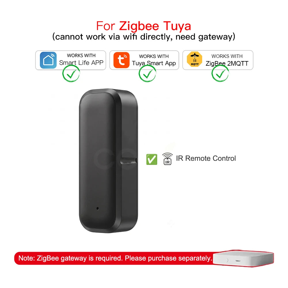 Tuya Zigbee 38KHz IR Remote Control Temperature Humidify Sensor Smart Wireless Universal for TV DVD AC for Alexa Google Home