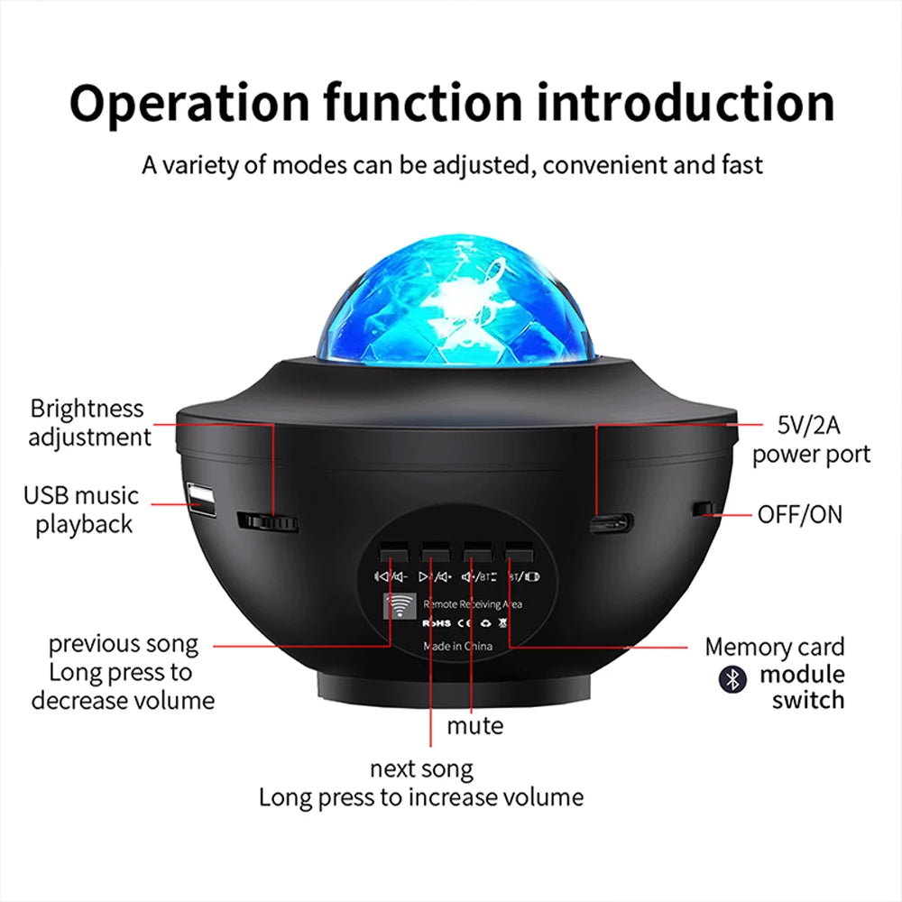 Music Player Starry Sky Projector Light LED Small Night Ligh