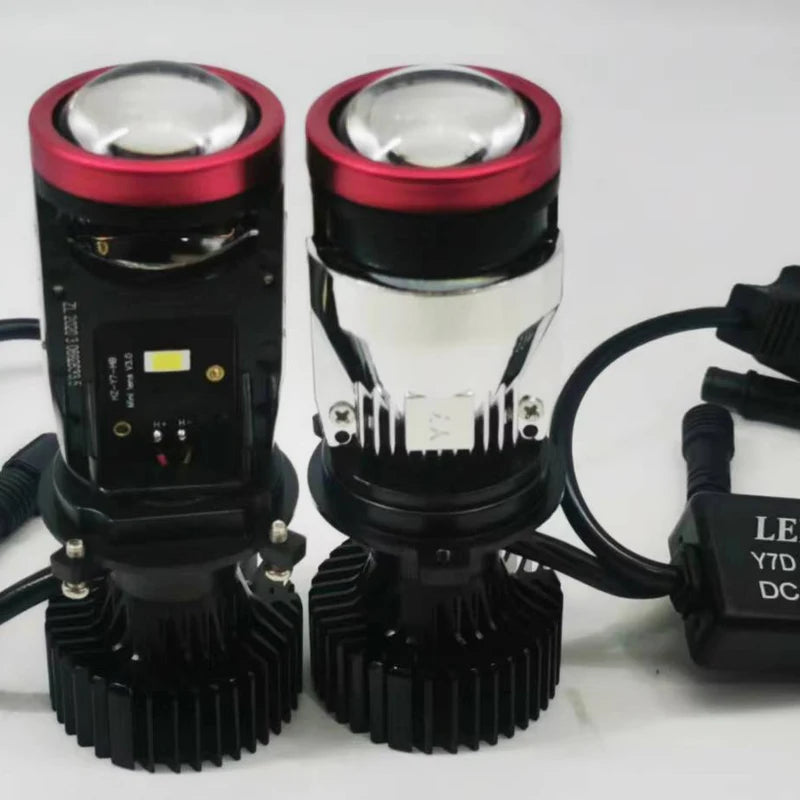 2pcs H4 LED Projector Mini Lens Auto H4 LED Headlight Bulbs Kit Conversion High Beam Low Beam 120W Turbo Fan Car Light Lamp