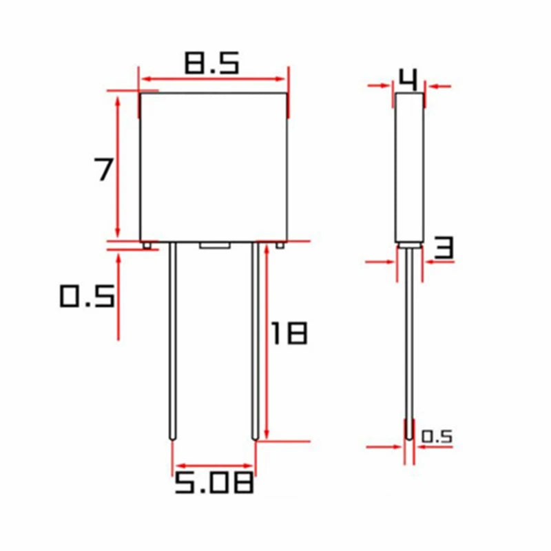 20PCS Square Fuse 0.5 1 1.25 1.6 2 2.5 3.15 4 5 6.3 8 10 A 2