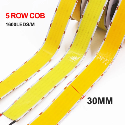 12V 24V COB LED Strip Light 1 2 5 Rows Super Bright 320 600 