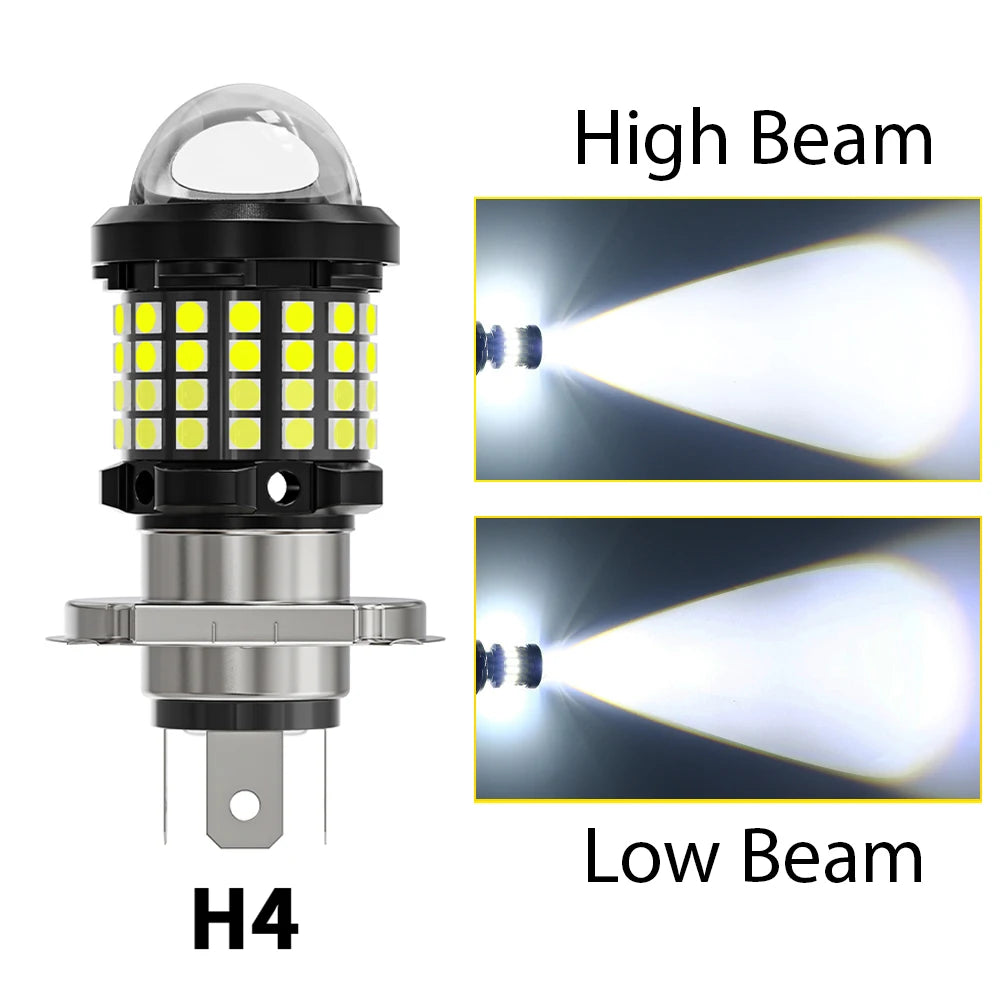 Oprah H4 LED H6 BA20D Motorcycle Headlight Bulb CSP Projector Lens White Yellow Hi/Lo Beam Lamp For Moto Scooter Accessories 12V