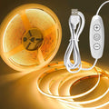 DC5V USB COB Led Strip Light With Dimmer Switch 8MM PCB Flex