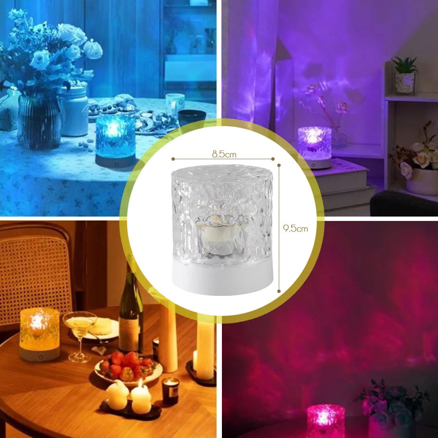 Rechargeable 16 Color LED Water Ripple Projector Night Light