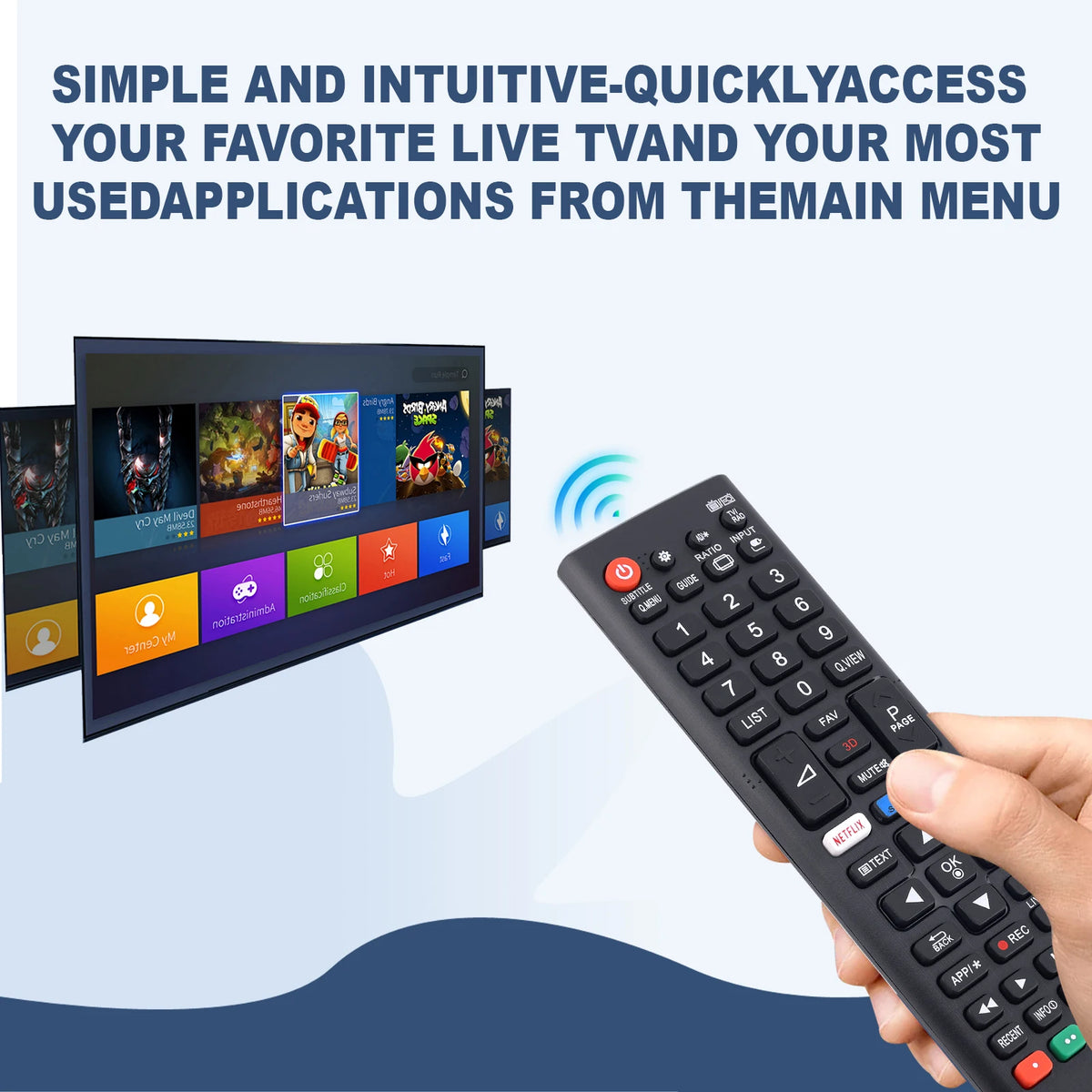 Universal Remote Control for Smart TV LCD LED OLED UHD HDTV 