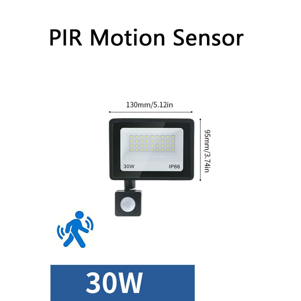 LED Floodlight Motion Sensor AC220V AC110V 10W-300W Waterproof Outdoor Projector Exterior Spotlight Outdoor lamp Wall Reflector