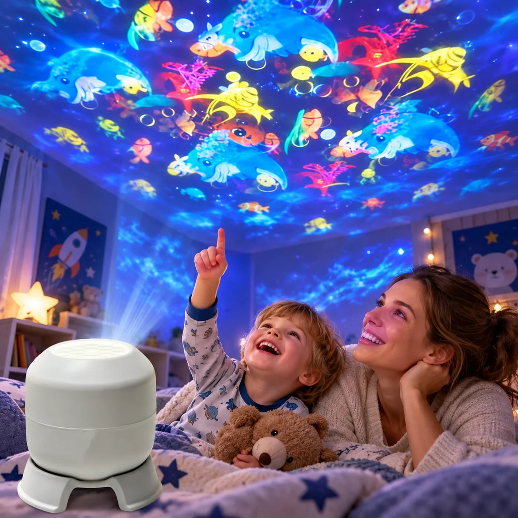 360 Rotating Galaxy Ocean Star Projector Night Light Dynamic