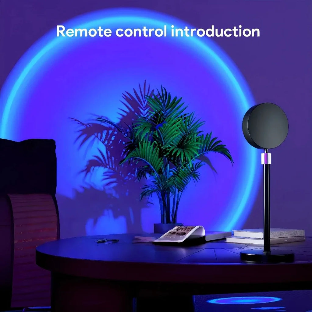 LED Sunset Lamp RGB Mini USB Projector Light Remote Control 