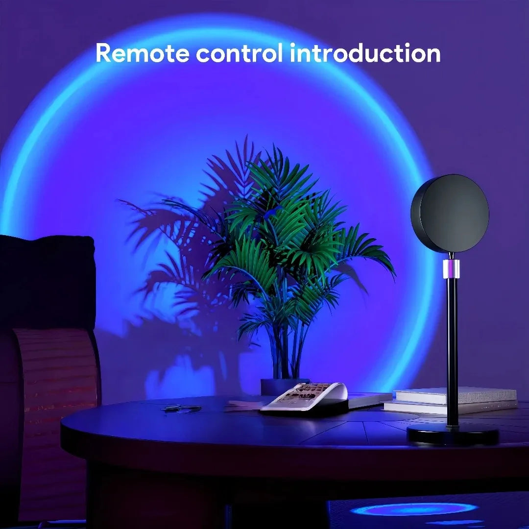 LED Sunset Lamp RGB Mini USB Projector Light Remote Control 