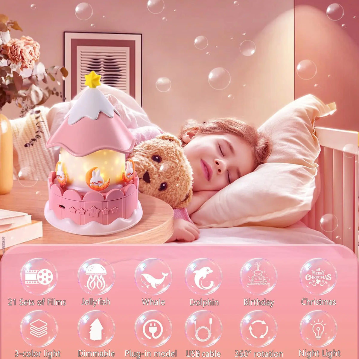Star Galaxy Projector 21 in 1 Starry Sky Projector with 360 