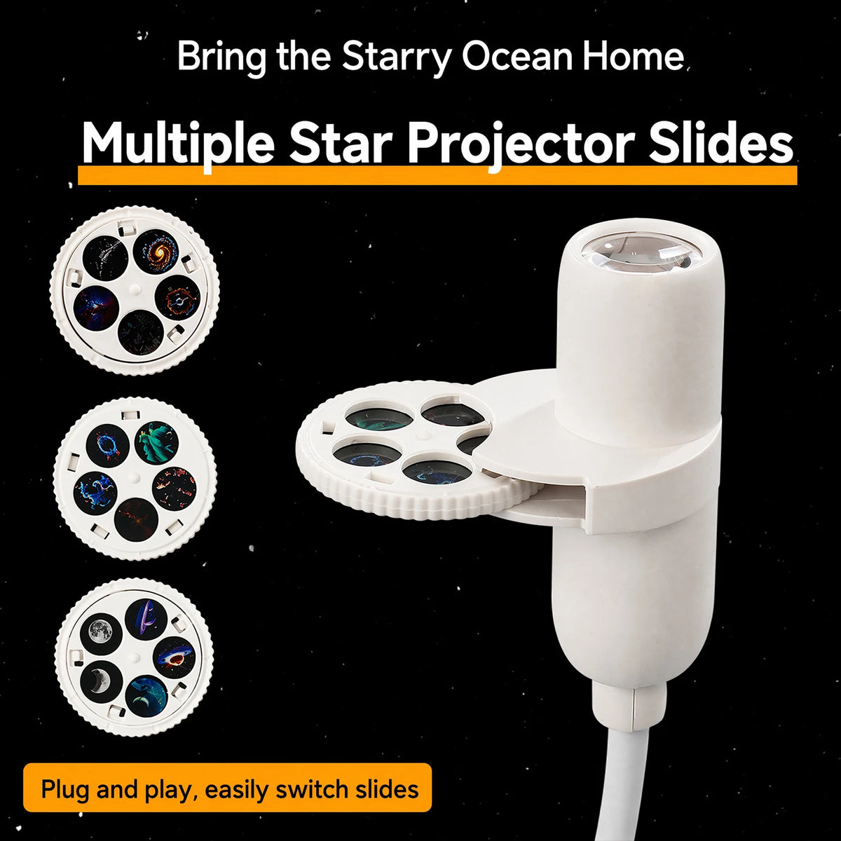 Starry Sky Light USB Plug in 360 Rotating Projector Night Li