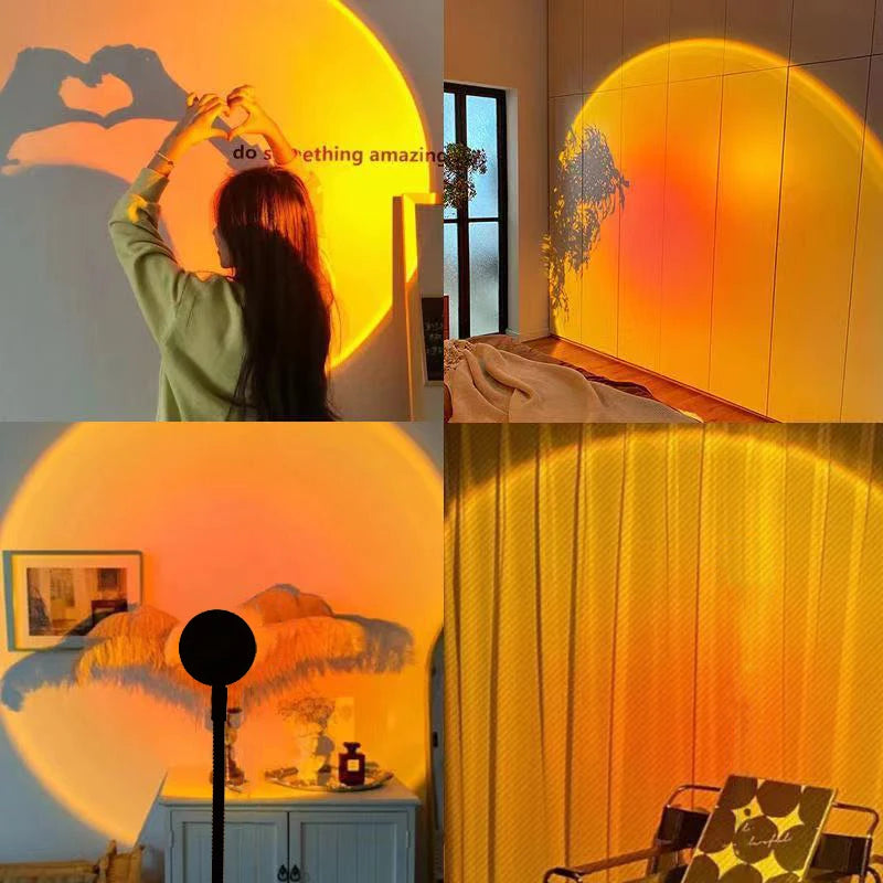 LED Sunset Lamp Nightlights USB Projector Birthday Party Dec