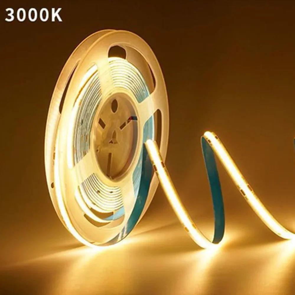 5m 10m 20m 30m COB LED Strip Light 220V Flex Tape Lamp with IC Chip High Bright 240 LEDs Linear Lighting RA90 Warm Natural White