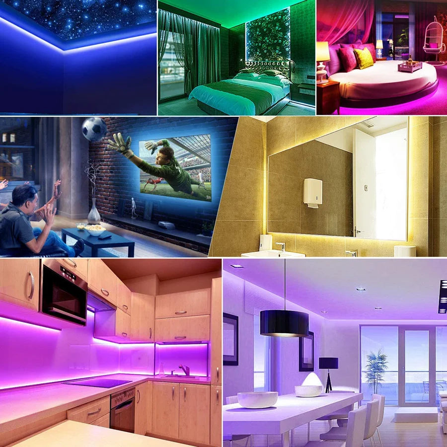 LED Strip Light 5050 Flexible Lamp Tape 3key Sound Sensor RG