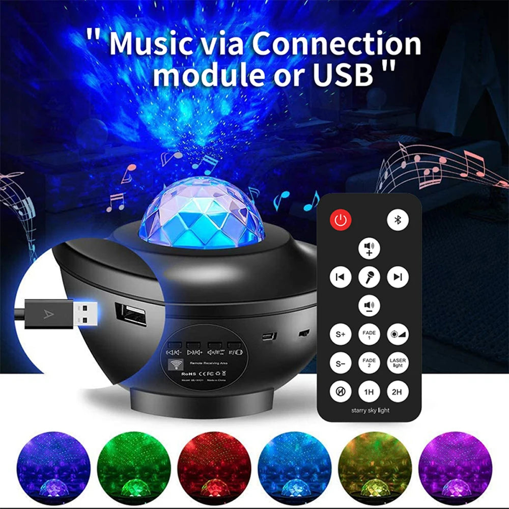 LED Starry Sky Projector Night Light Remote Control Switch U