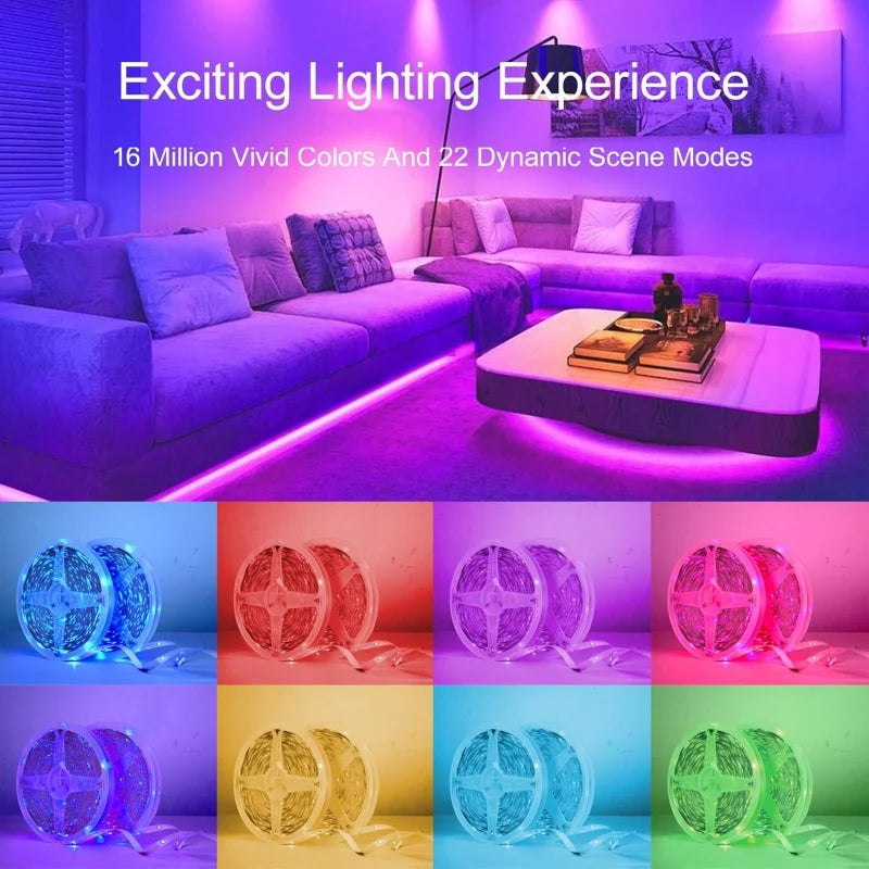 USB LED Strip Lights APP Control Color Changing 5050 RGB LED