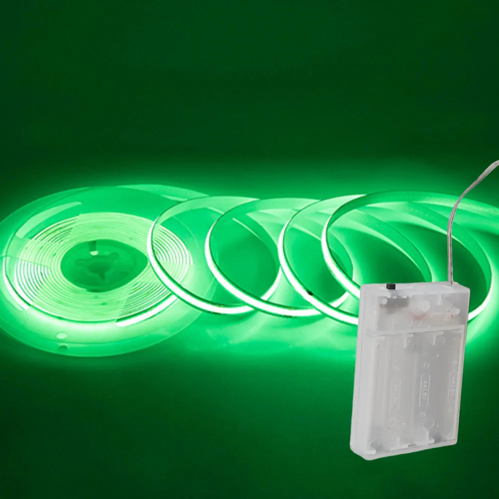 8mm PCB COB LED Strip DC5V 3AA Battery Powered 320LEDs/M Warm Natural Cool White Flexible Tape for Cabinet TV Bedroom Backlight
