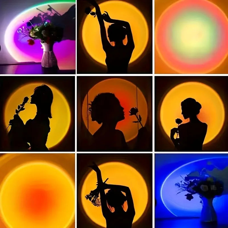 1pc Vibrant Sunset Projection Light - 16-Color Spectrum USB 