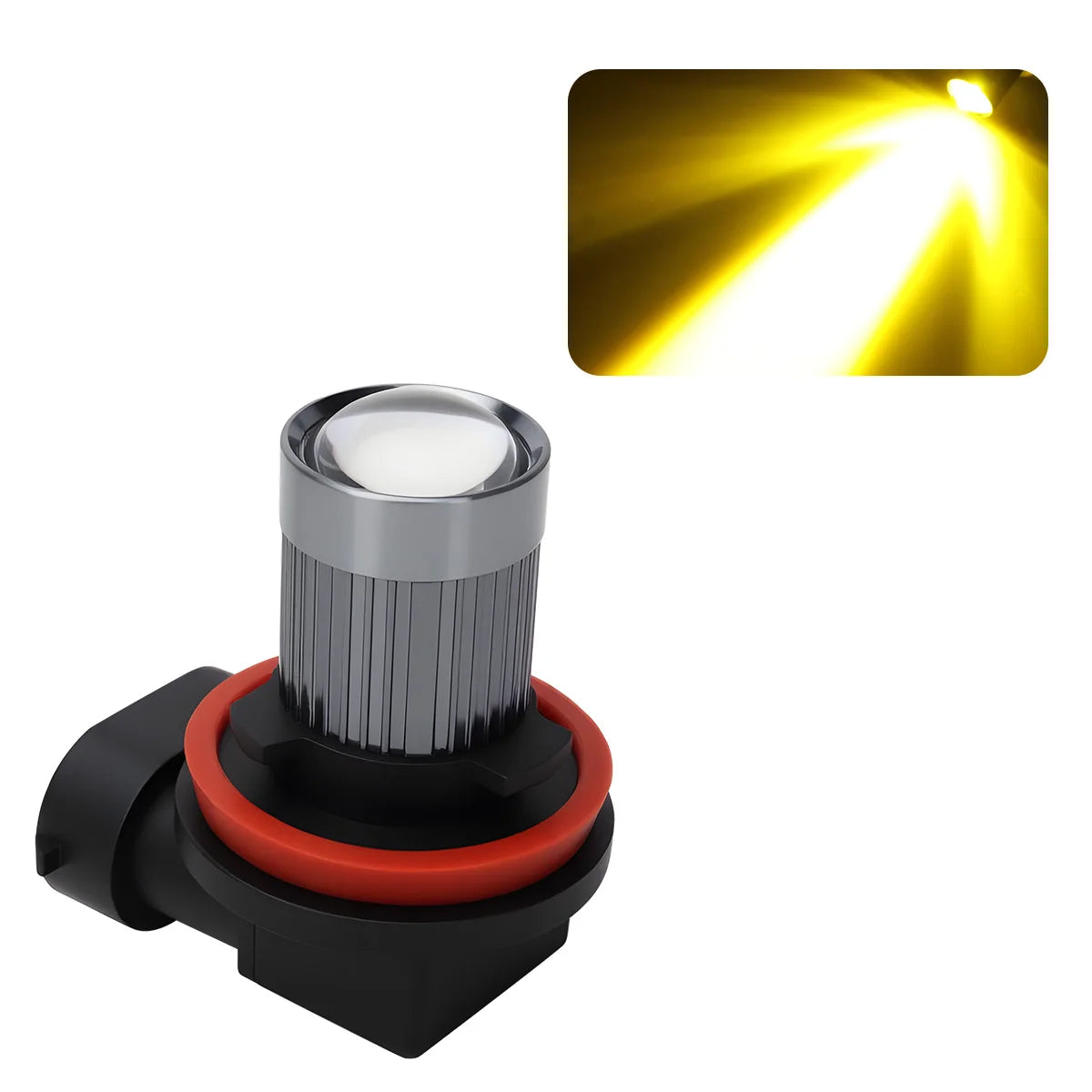 2pcs New Laser Projector Mini Lens Car H7 LED 9005 9006 Super Bright Headlight 12V H11 Car Anti Fog Lamp Bulbs DRL 6000K White