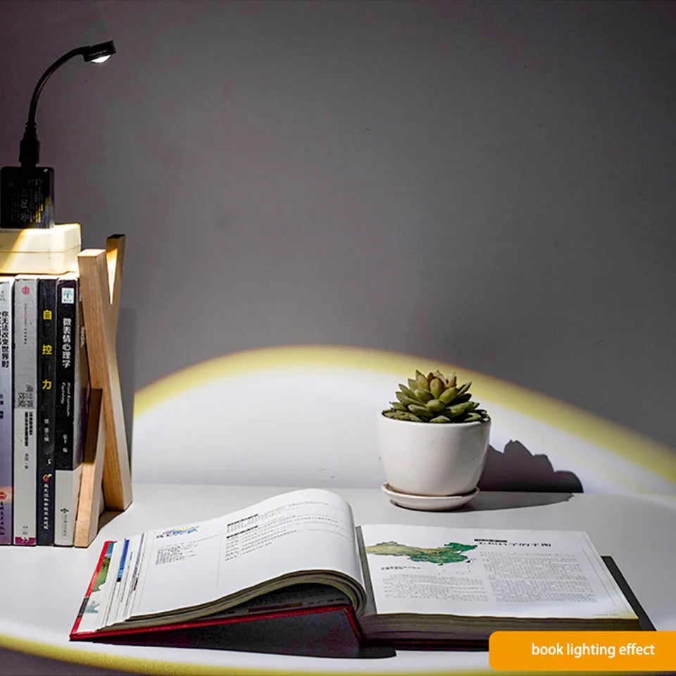 USB Sunset Lamp LED Rainbow Neon Night Light Projector Photo