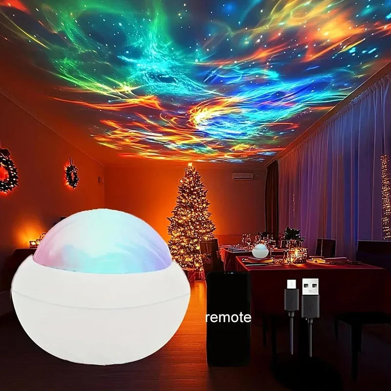 LED USB Galaxy Projector Lamp 360 Northern Aurora Ball Atmos