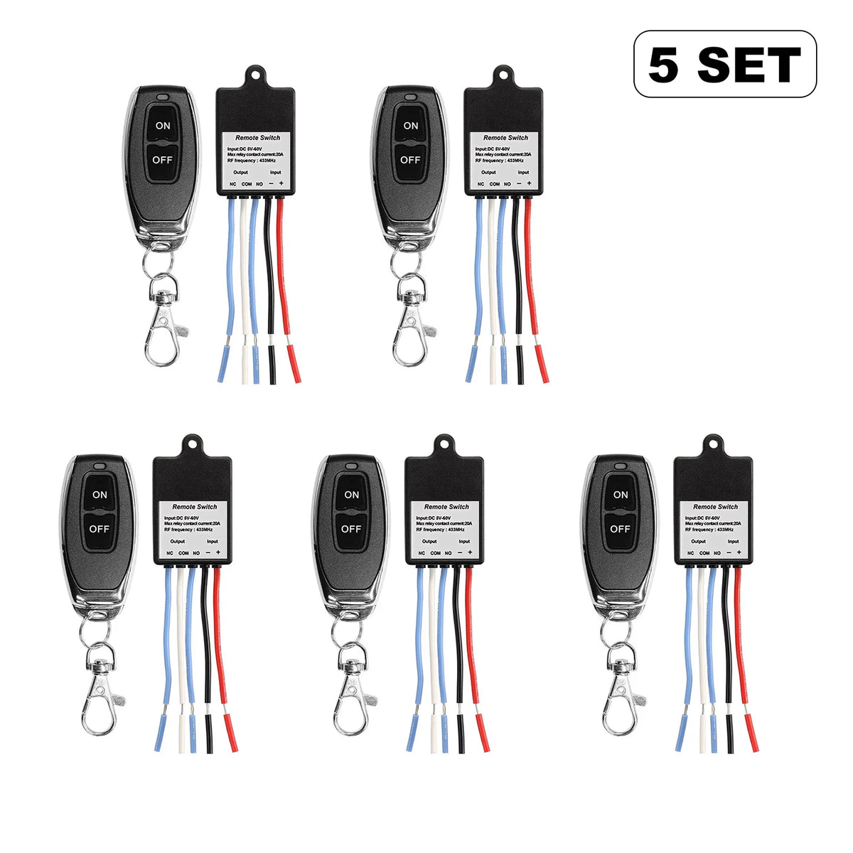 433MHz Wireless Remote Control Switch Relay DC 5V-60V Transmitter Remote Control Dry Contact Relay Gate Door Light Controls