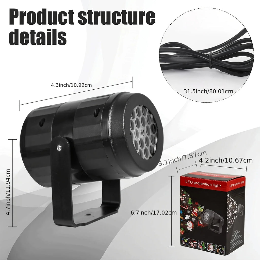 16 Pattern Christmas Projector USB LED Lighting Santa Claus 