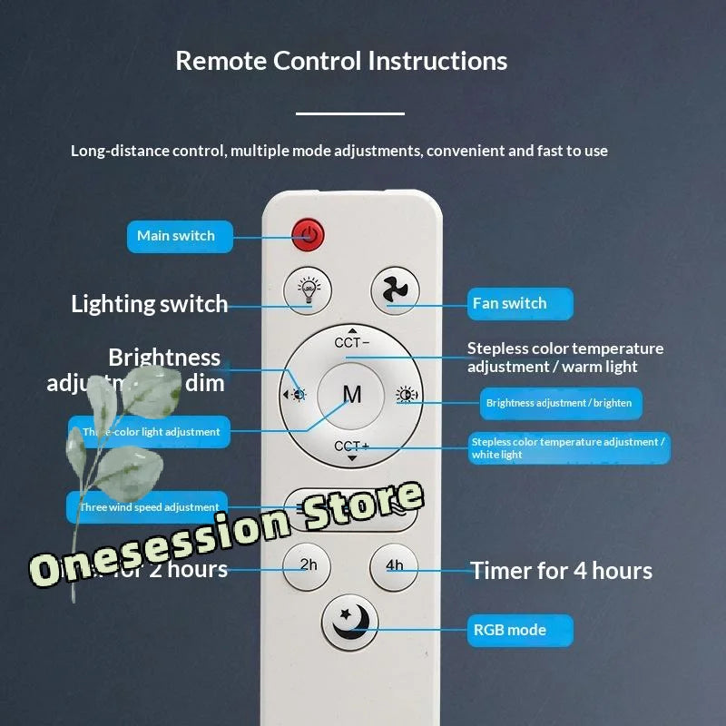 Universal Ceiling Fan Remote Control for Fans with Light Wir