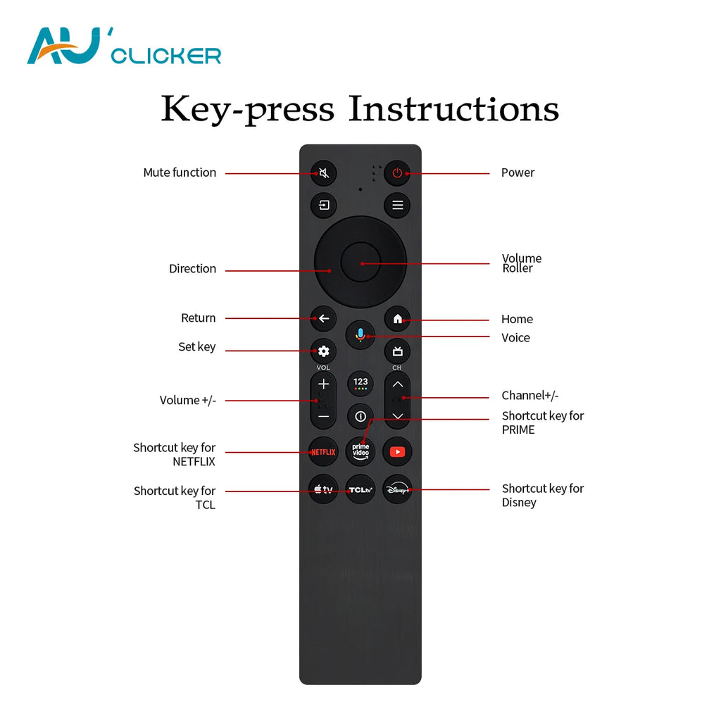 New RC923A FMB1 Replacement Voice Remote Control Fit for TCL