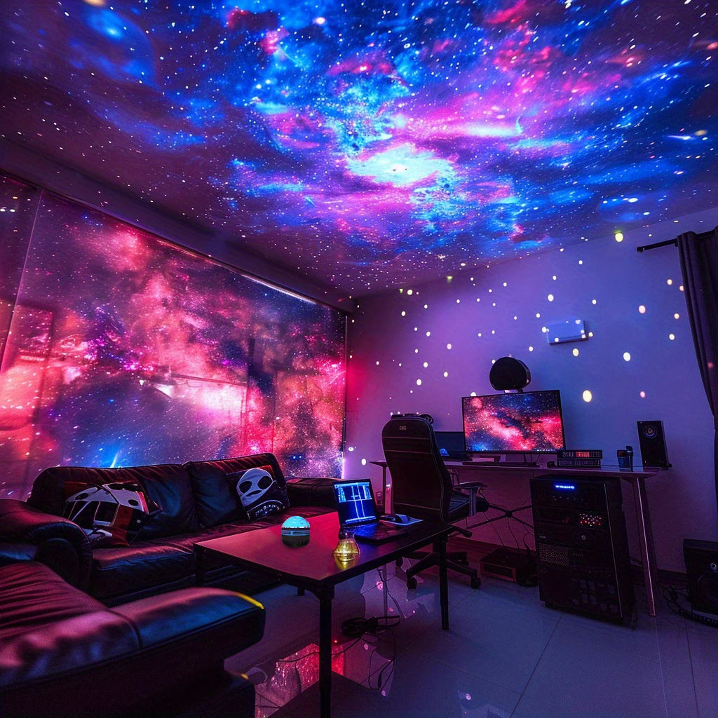 1pc Northern Lights LED Atmosphere Projector 7 Modes Starry 