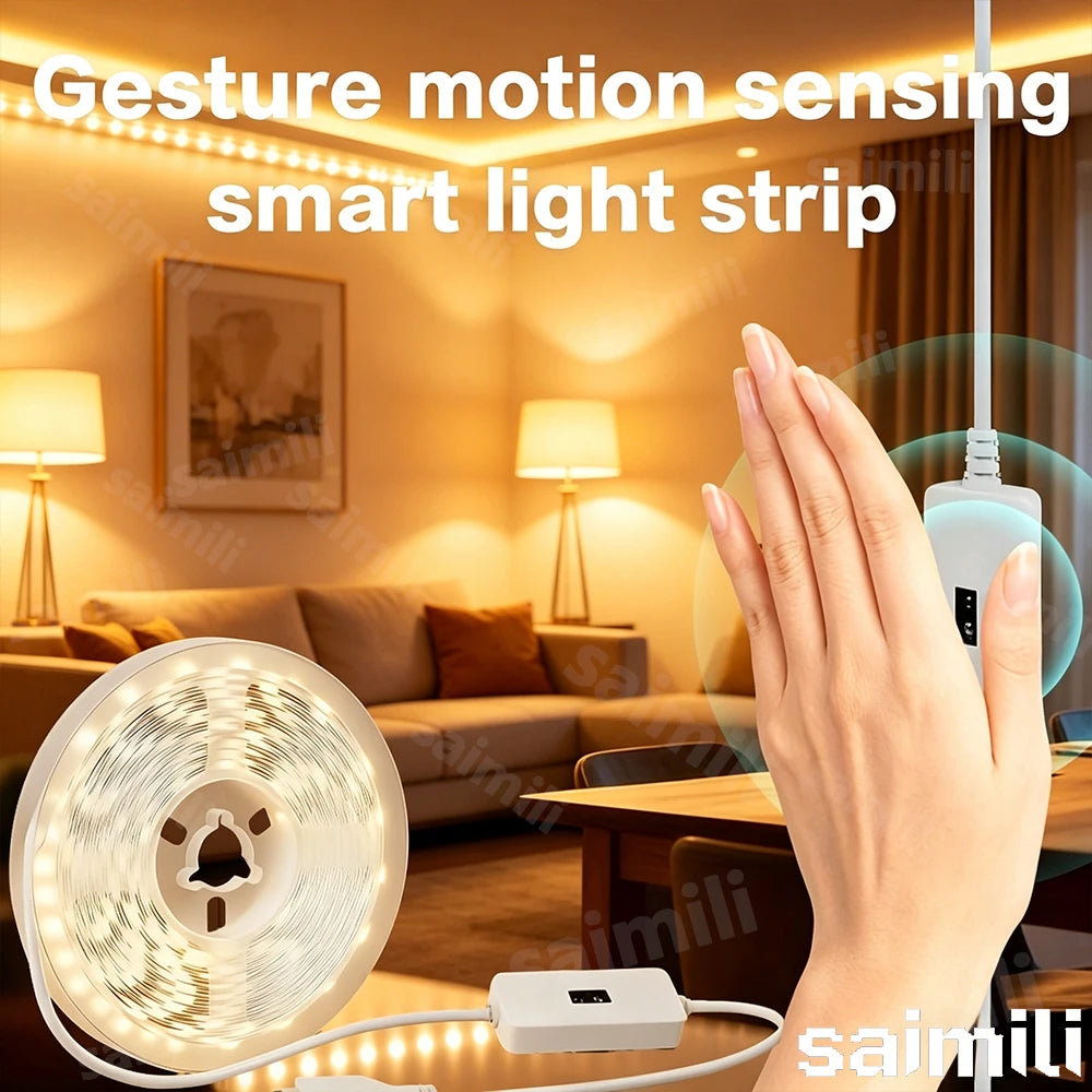 LED Strip Light Hand Sweep Sensor 5V USB 2835 Dimmable Diode