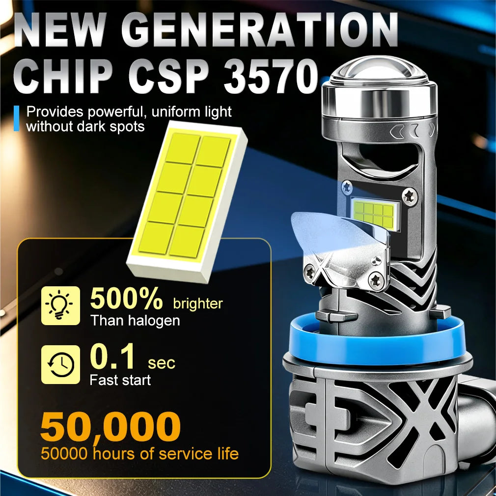 H8 H11 LED Headlight Lens Projector 30000LM Car Light Bulbs 