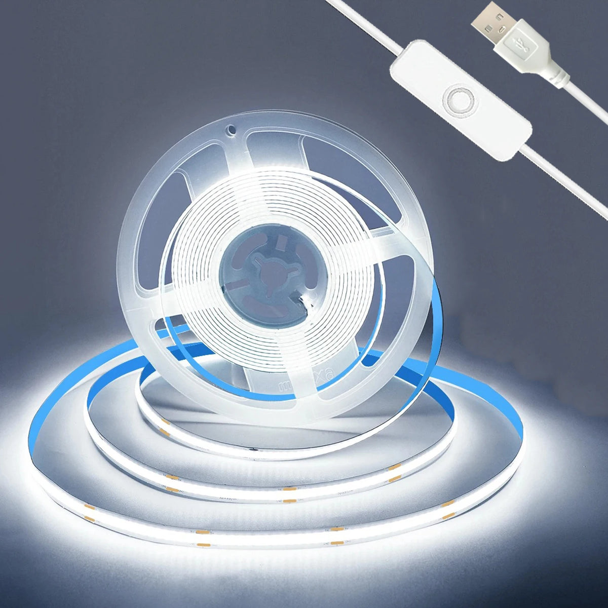 USB LED Strip Lights 5V 320LEDs/M Warm White COB LED Strip Flexible Lamp Tape DIY TV Mirror Backlight Kitchen Room Lighting