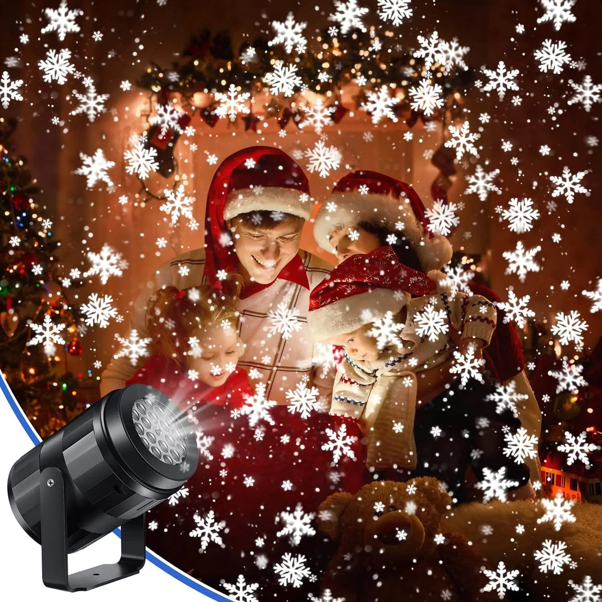 LED USB Snowflake Projector Holiday Lights Christmas Project