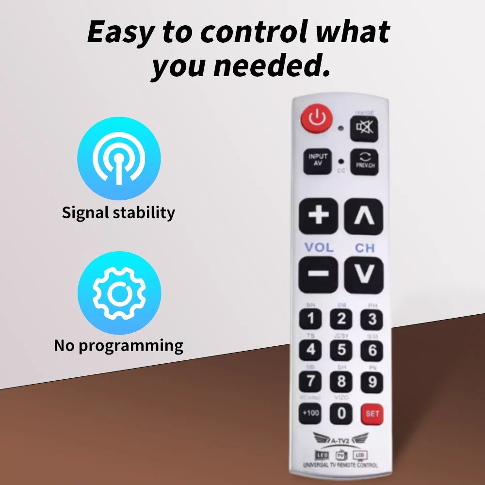 A-TV2 Big Button Universal Remote Replacement Use for L&G Sa