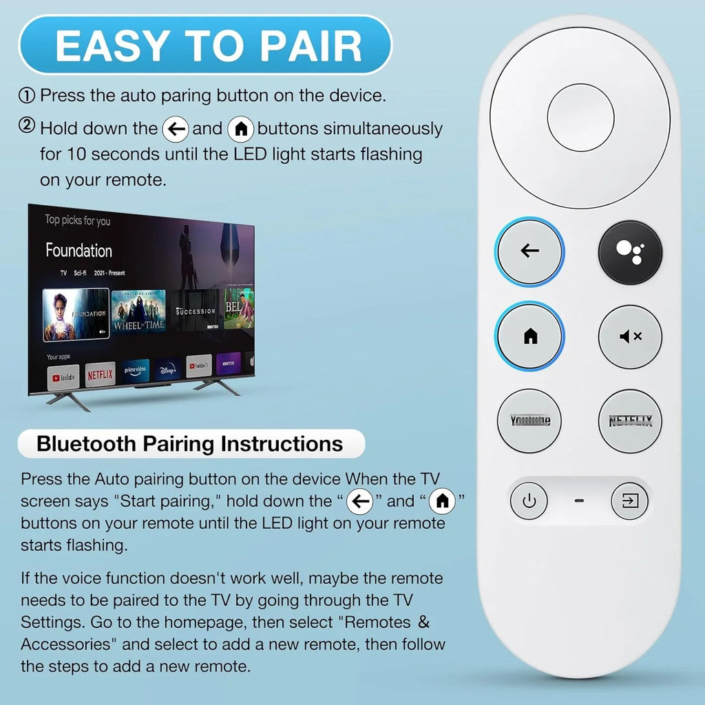 G9N9N Google Chromecast 4k Snow Voice Remote Control Replace