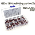 50/100PCS 392 Square Plastic Fuse Assortment Kit T500mA-T10A