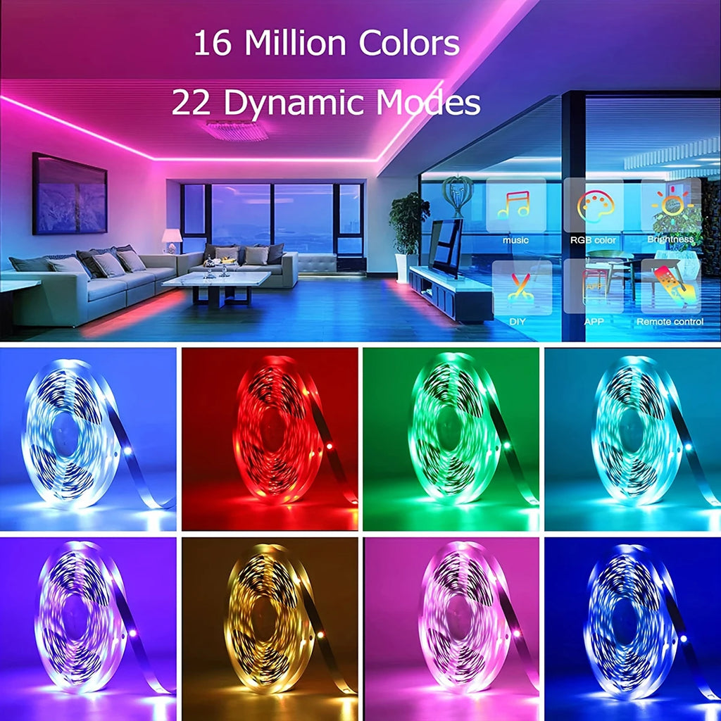 Led Lights for Room Music Sync RGB Led Strip Lights 10m 20m 