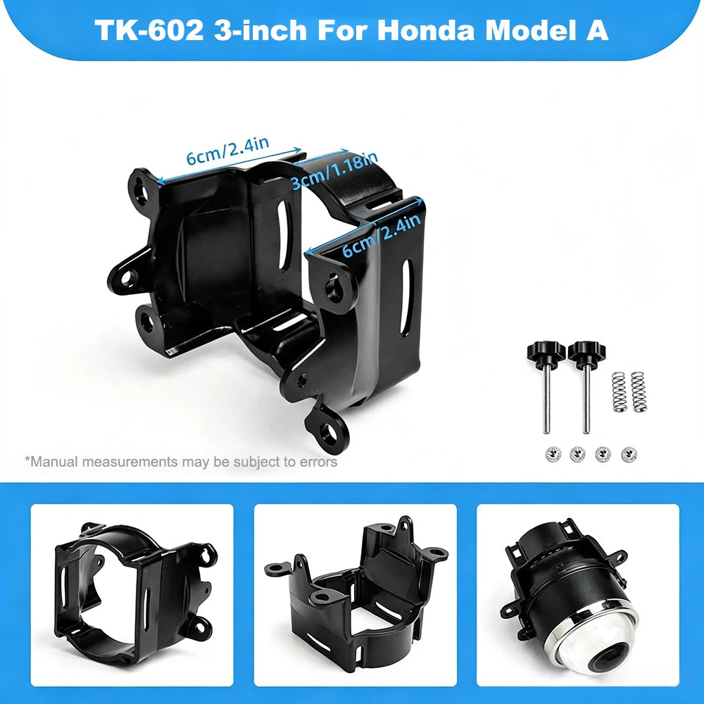 2PCS 3.0 Inch Fog Light Bracket DIY Modified Projector Lens Mount Holder For Nissan Car Front Fog Lamp Retrofit Replacement