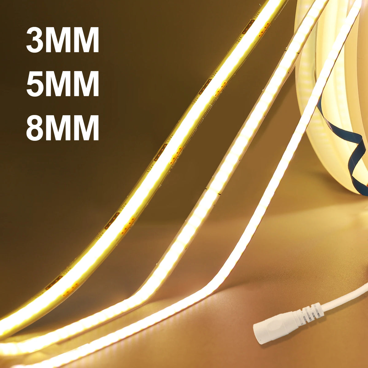 3MM 5MM 8MM COB LED Strip DC 5V/12V/24V High Density Flexibl